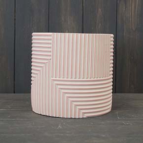 Large Pink Maze Grid Pot (16cm) detail page